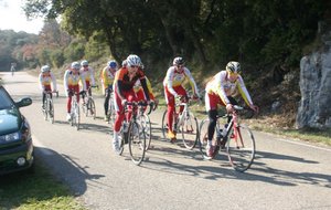 Le groupe juniors/seniors au pied de la Nesque
